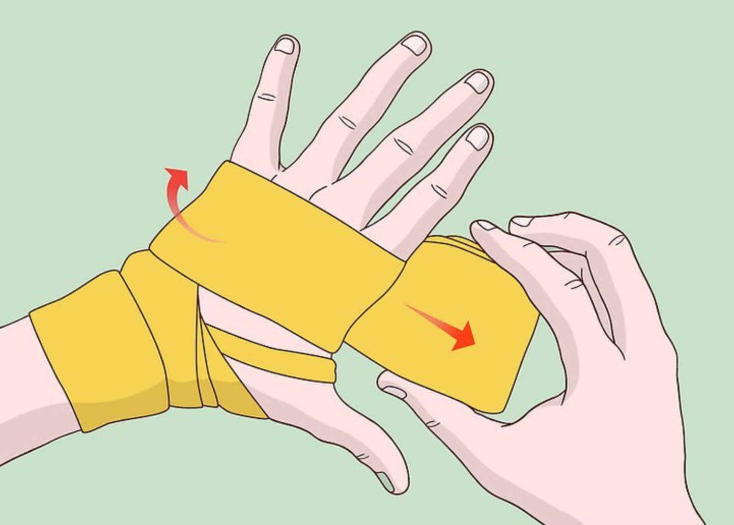 Wrapping your hand.