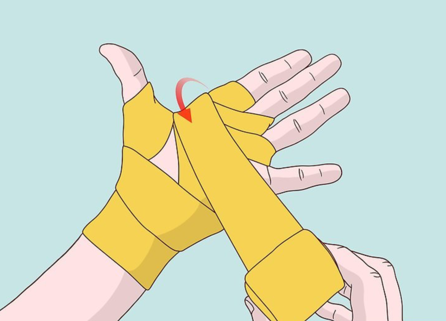 Securing your Handwraps with three goes around your hand.